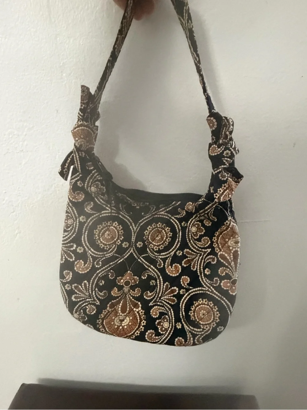 Vera Bradley Black and Brown Paisley Shoulder Bag